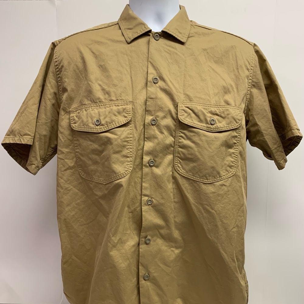 Beams Brown Short Sleeve Button Up Shirt Size Medium from Japan
